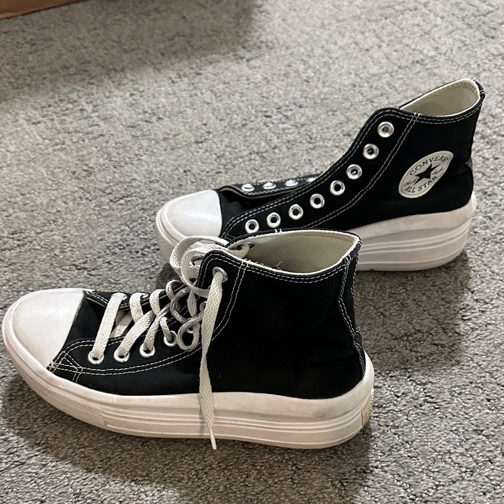 Converse Women's Black and White High-Top Sneakers